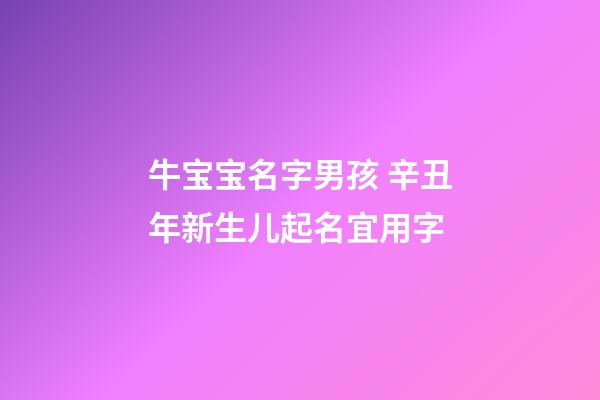 牛宝宝名字男孩 辛丑年新生儿起名宜用字